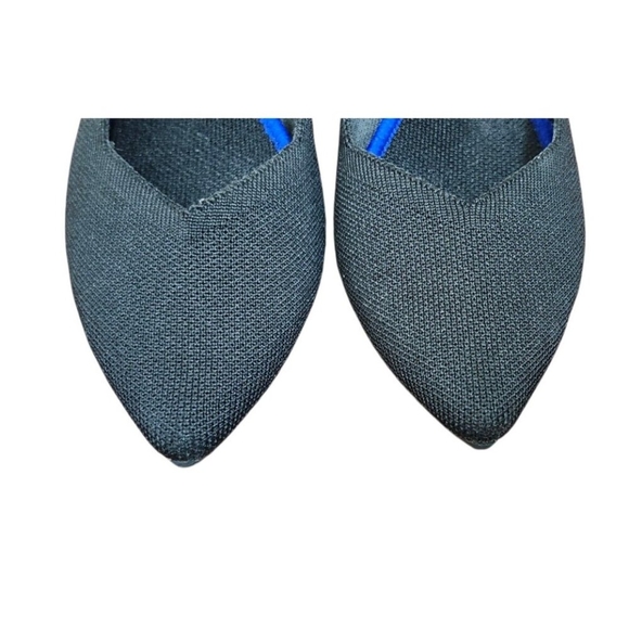 Rothy’s “THE POINT” Black Knitted Pointed Toe Slip On Flats Women’s Size 9 W - Picture 4 of 14